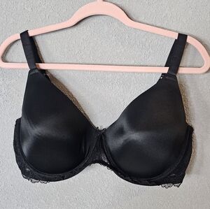 Dreamfit Bra 40DD Black Satin Lace Plus Size Lingerie Underwire Adjustable Strap